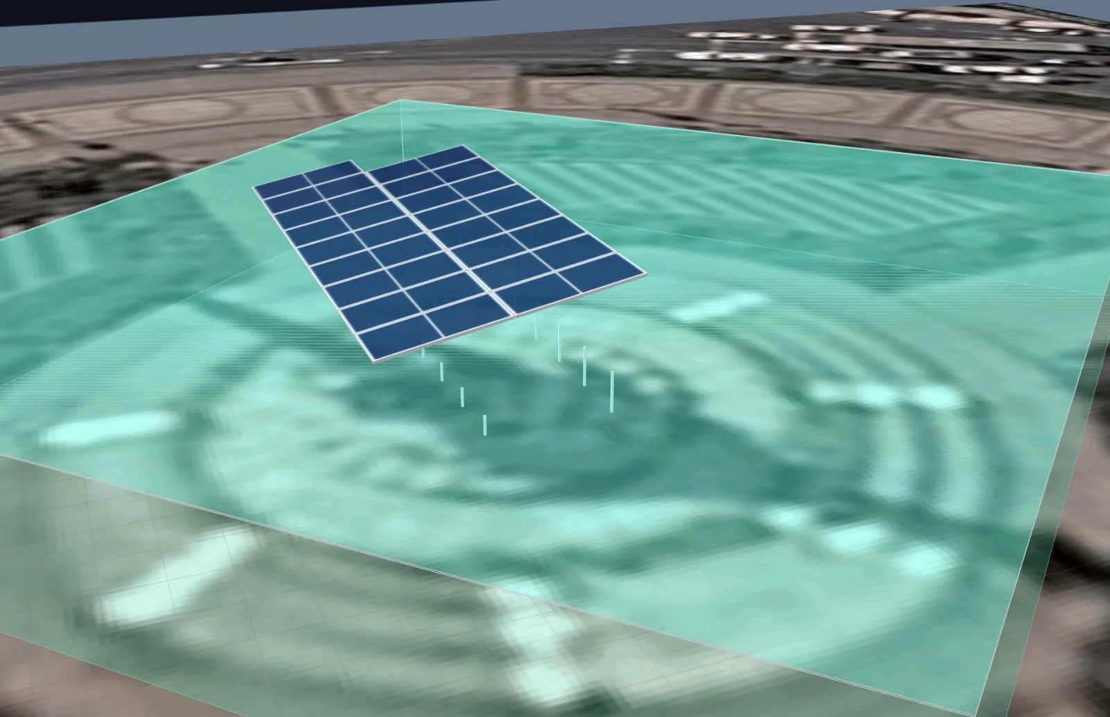 Diseño 3D de paneles solares sobre el techo en KELUA Solar